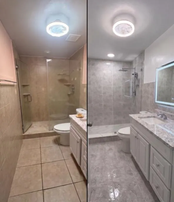 Bathroom transformation: Dark, cramped master bath to Luminous spa retreat