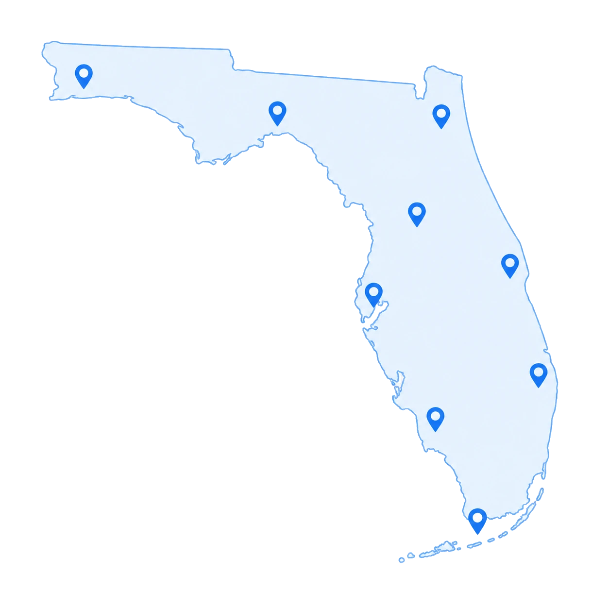 Florida project locations map