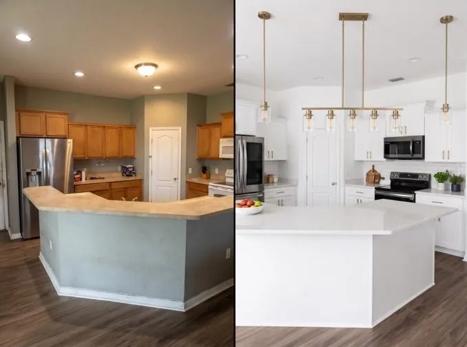 Kitchen transformation: Dark, cramped galley to Modern open concept