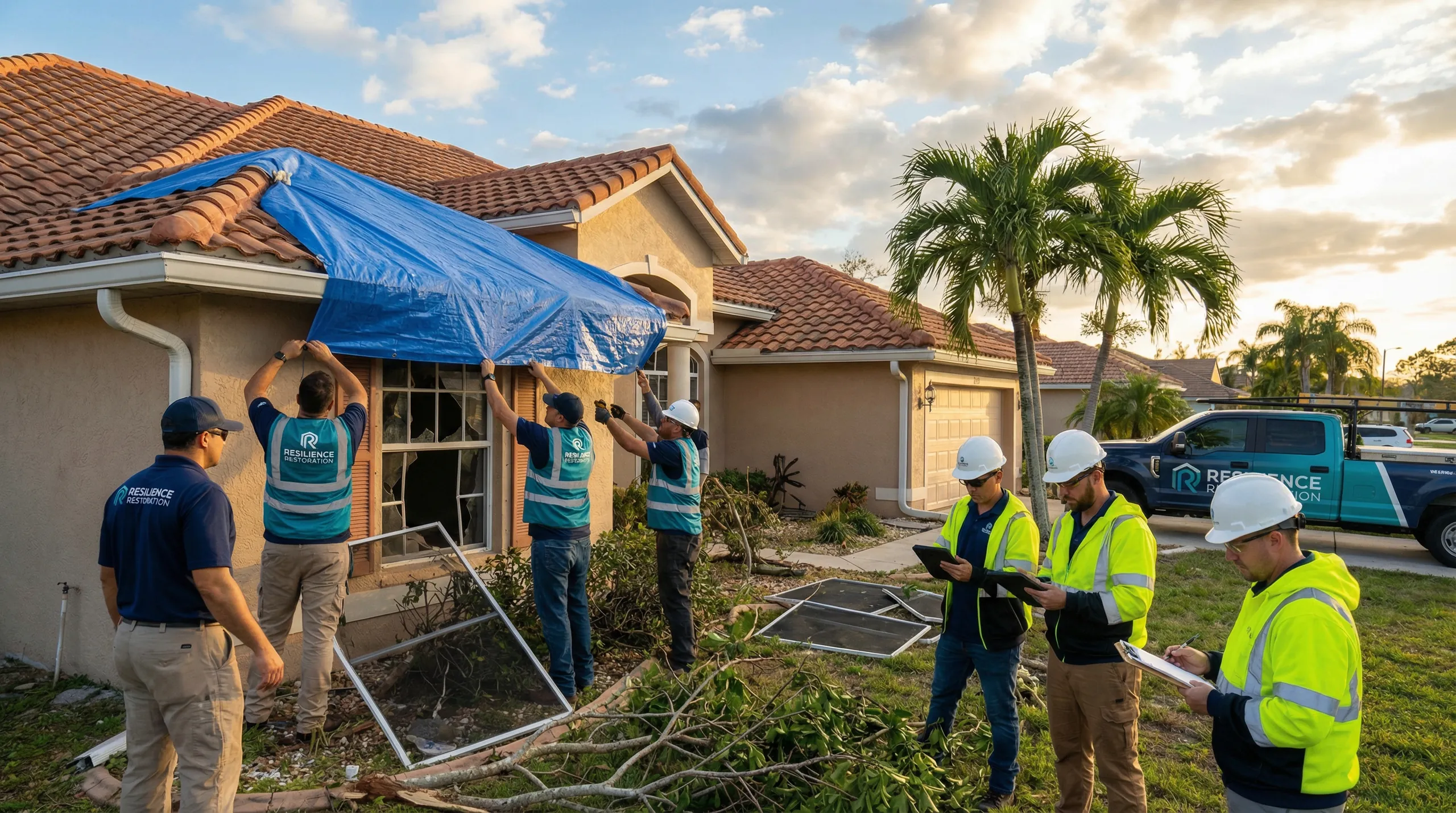 Storm damage restoration